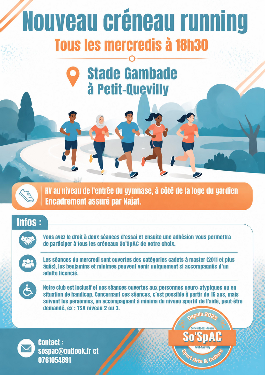 Nouveau créneau running le mercredi !